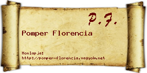 Pomper Florencia névjegykártya